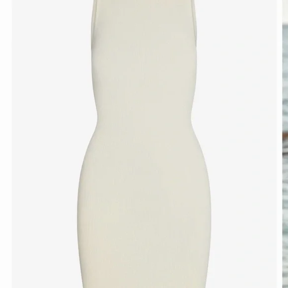 Monday Swimwear Ivory Ribbed Knit Midi Dress - Picture 3 of 4
